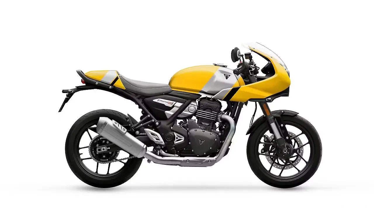 Triumph Thruxton 400 Metallic Racing Yellow  Aluminium Silver