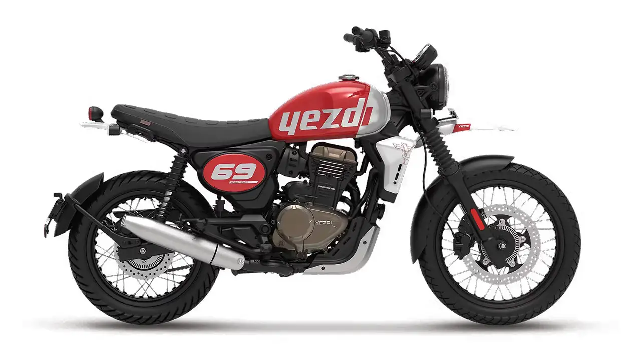 Yezdi Scrambler Rogue Red